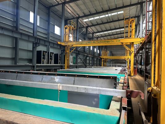 Linha de produção de anodização horizontal 6500mm Max Profile Length