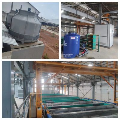 Linha de tratamento anodizante de perfis de alumínio de qualidade industrial 150 T/M